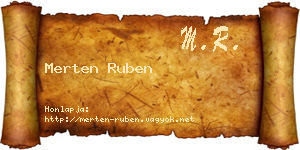 Merten Ruben névjegykártya